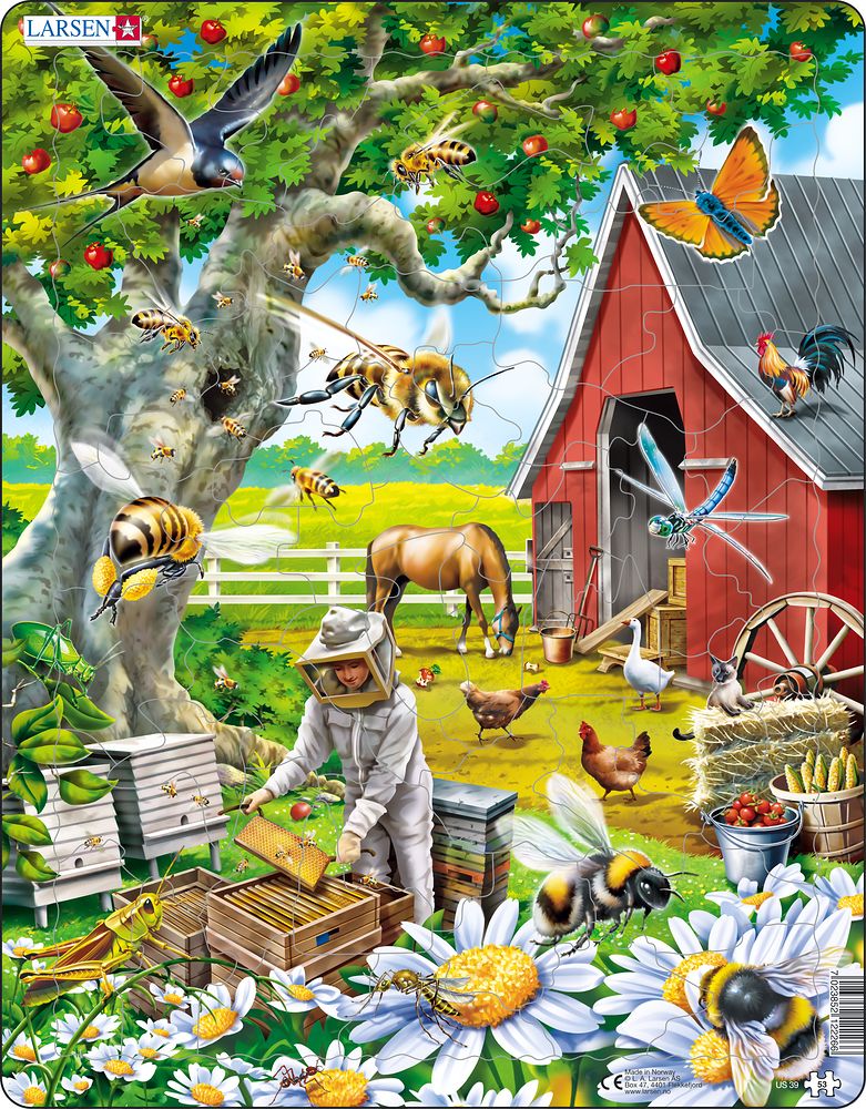 Puzzle MAXI - Včelař s úlem/53 dílků - Kohoutová tetování